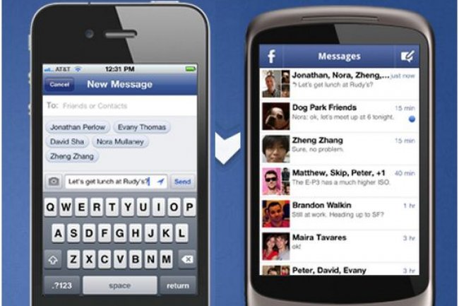 Facebook Messenger permet des changes instantans entre mobiles.