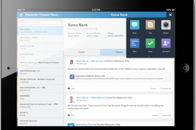Salesforce renforce la productivit de Chatter Mobile