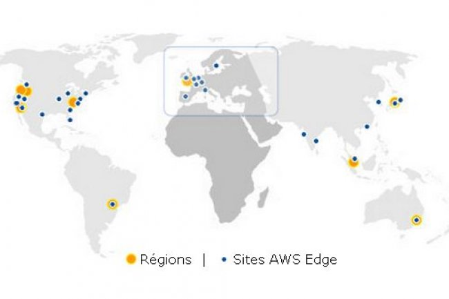 L'infrastructure mondiale d'Amazon Web Services. (cliquer sur l'image)