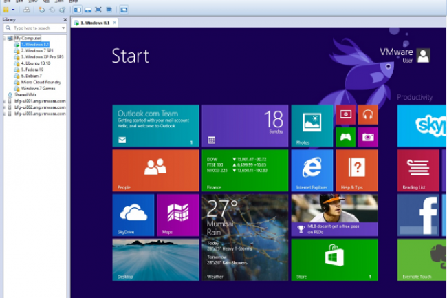 Les dernières versions de Windows sont bien sûr supportées dans WorkStation 10.  Crédit D.R.