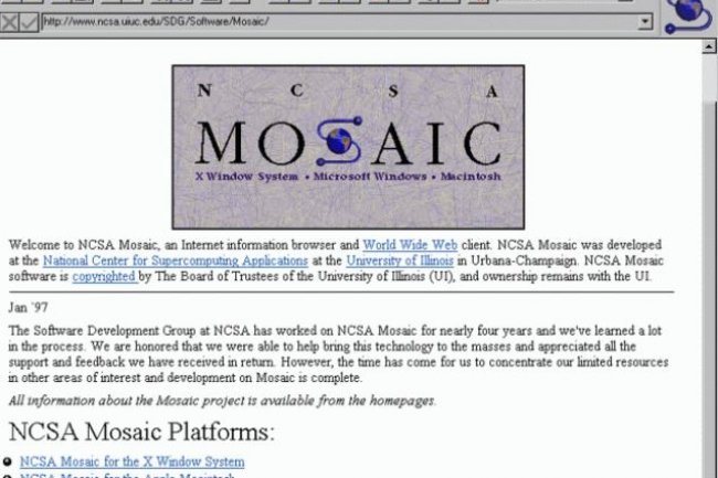 mosaic est l'anctre des navigateurs web les plus utiliss, en particulier Mozilla. Crdit: D.R