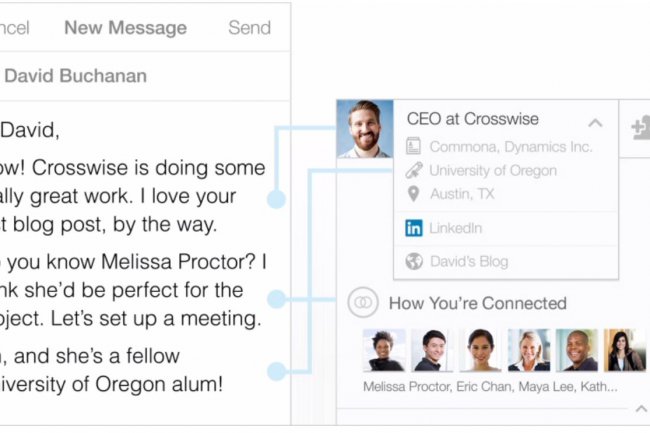 L'app mobile Intro permet aux possesseurs d'iPhone  de consuter des profils Linkedin  partir de leur messagerie.  
