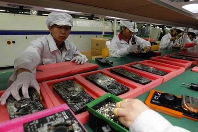 L'usine Pegatron  Shanghai produit des smartphones et des tablettes pour Apple. Crdit D.R.
