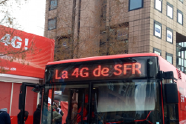 SFR parcourt l'Ile de France pour vanter les mrites de la 4G. Crdit Photo: D.R