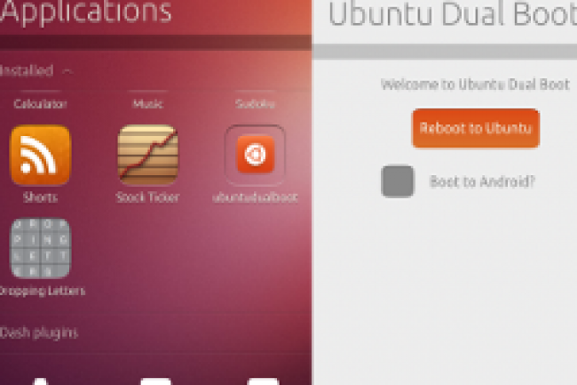 L'application Dual Boot Ubuntu-Android de Canonical. Crdit Photo: D.R