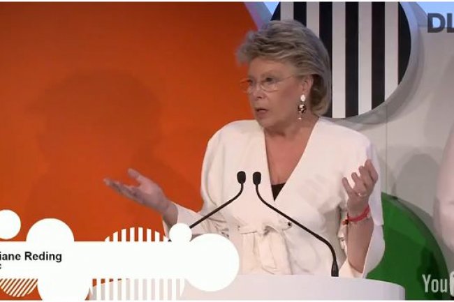 Viviane Reding, vice-prsidente de la Commission europenne, intervenant cette semaine sur la confrence DLD  Munich. (crdit : D.R.)