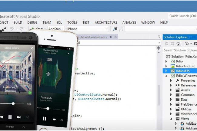 Xamarin propose de dvelopper pour les trois plateformes mobiles  partir de Visual Studio. (cliquer sur l'image pour l'agrandir.)