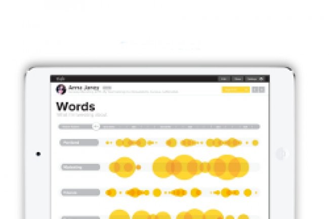 Vizify permet aux utilisateurs de visualiser les donnes de leur activit sur les mdias sociaux. Crdit Photo: D.R