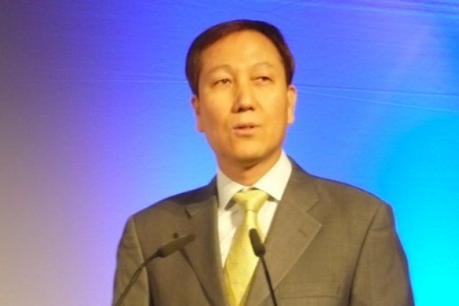 Kiho Kim, vice prsident excutif, responsable de l'activit Printing Solutions Business de Samsung, sur le Cebit 2014,  Hanovre, le 9 mars. (crdit : LMI)