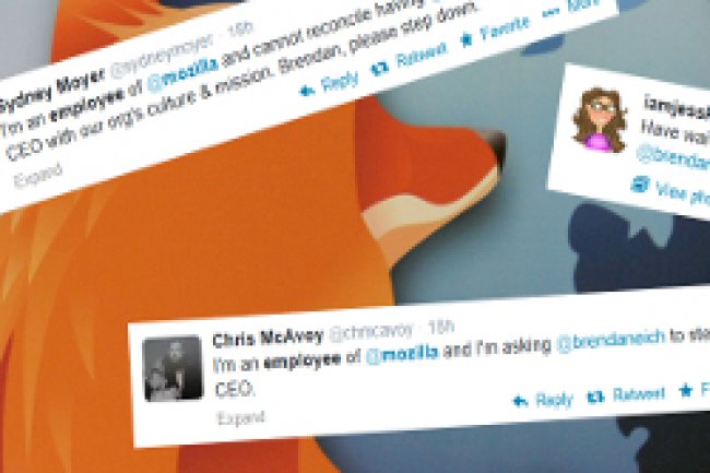 Le CEO de Mozilla subit l'assaut de salaris mcontents sur Twitter.