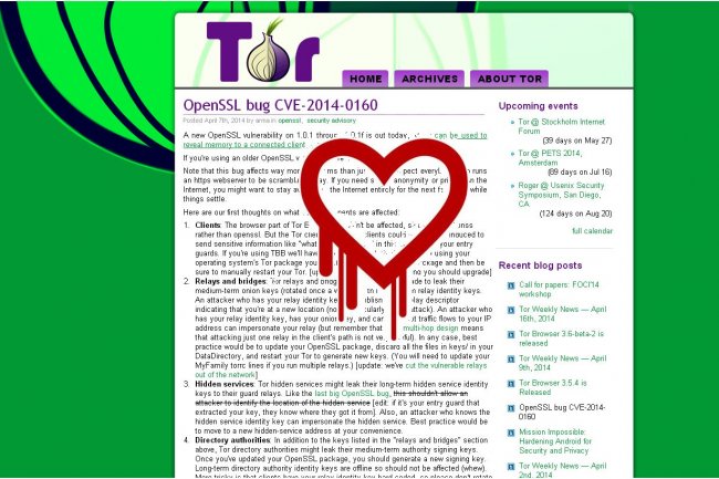Le blocage de 380 relais effectu par Tor en raction au bug Heartbleed d'OpenSSL a entran une rduction immdiate de la capacit du rseau de 12 %. (crdit : D.R.)