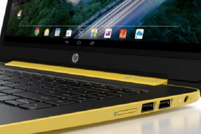 De couleur jaune et noire, le Slatebook d'HP tournera  sur Android et sera quip d'un cran 14 pouces