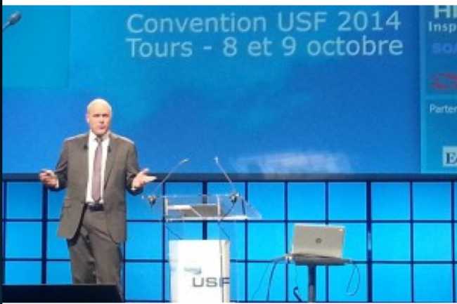 Claude Molly-Mitton, président de l'USF lors de la convention annuelle à Tours.  