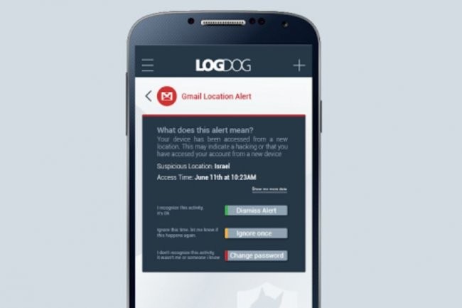 LogDog protge les comptes Gmail, Facebook, Twitter et Dropbox d'ventuels dtournements. Crdit: D.R