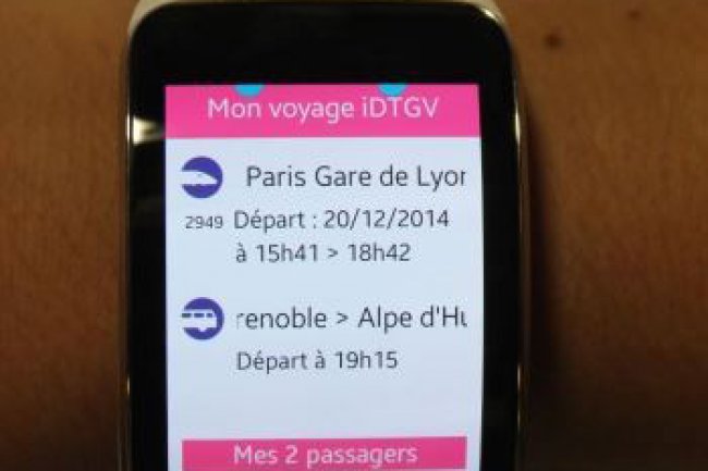 Aprs les lunettes connectes, la SNCF lance un app iDTGV pour smartwatch.
