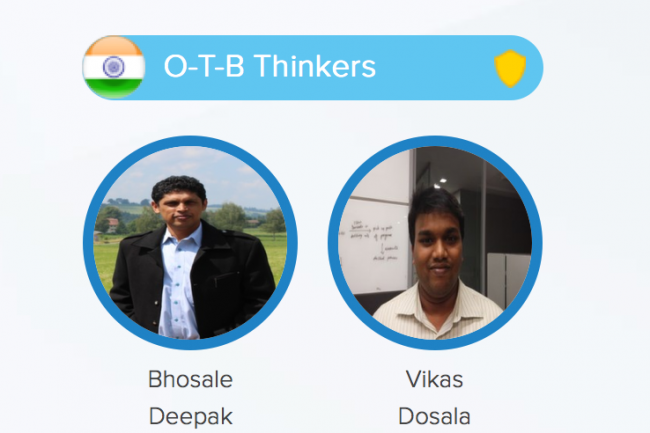 Bhosale Deepak et Vikas Dosala de l'équipe O-T-B Thinkers ont remporté le Super Techies Show 2014 et son prix de 25 000$.