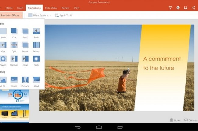 Les 3 applications - Excel, PowerPoint et Word - peuvent tre tlcharges sur Google Play.