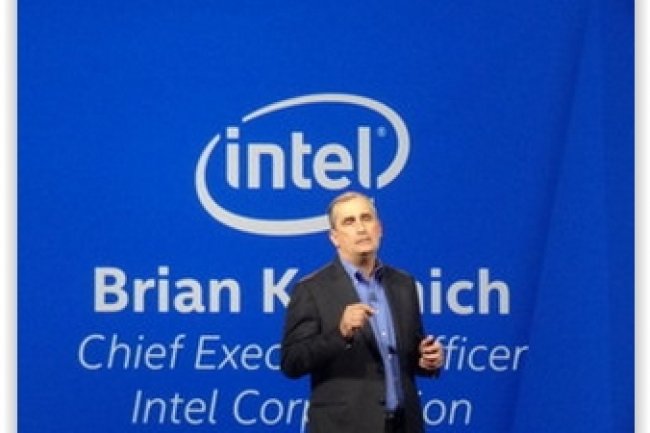 Brian Krzanich, CEO d'Intel, a l'occasion de sa keynote au CES 2015. (crdit : D.R.)