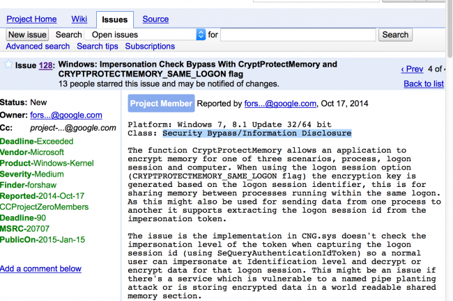 Microsoft est dsormais accul par Google quant  la publication de ses correctifs. (crdit : D.R.)