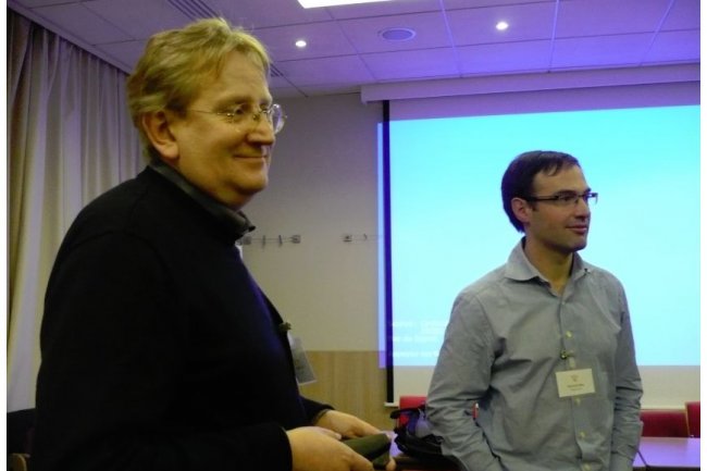 Claude March ( gauche), directeur de recherche  l'Inria, et Yannick Moy, de la R&D d'AdaCore, sont co-directeurs du laboratoire commun ProofInUse. (crdit photo : LMI)