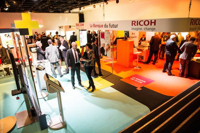 L'espace banque lors du dernier Ricoh Innovation Summit à Paris.