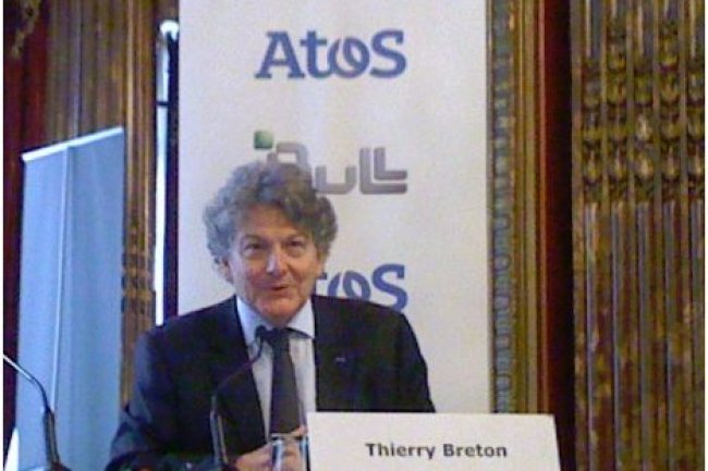 Thierry Breton, PDG d'Atos, lors de l'annonce du rachat de Bull, avait indiqu vouloir faire de son groupe le 1er acteur europen du cloud. (crdit : LMI)