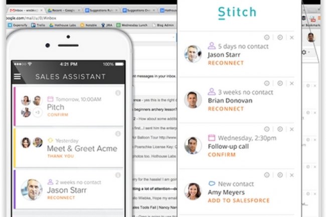 La start-up Stitch a dvelopp une app mobile iOS et Android pour les forces de ventes. (crdit : D.R.)