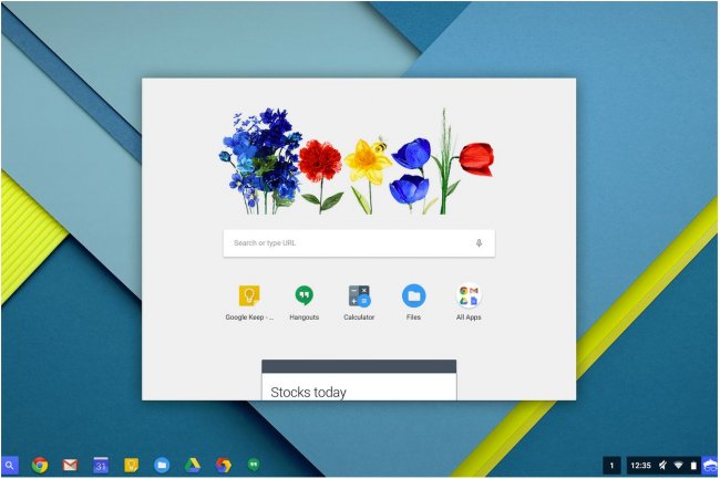 Google greffe son service Now  Chrome OS et il modifie le lancement du systme d'exploitation en proposant une slection de 4 apps. (crdit : D.R.)