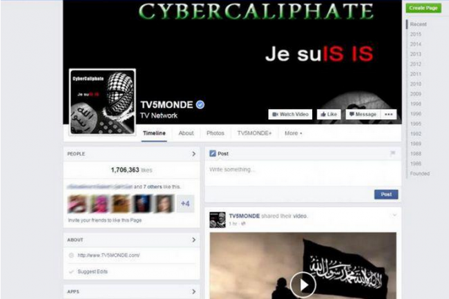 Les cyberdjihadistes ont bloqué les chaînes de TV5 Monde et détourné les médias sociaux du groupe. (crédit : D.R.)
