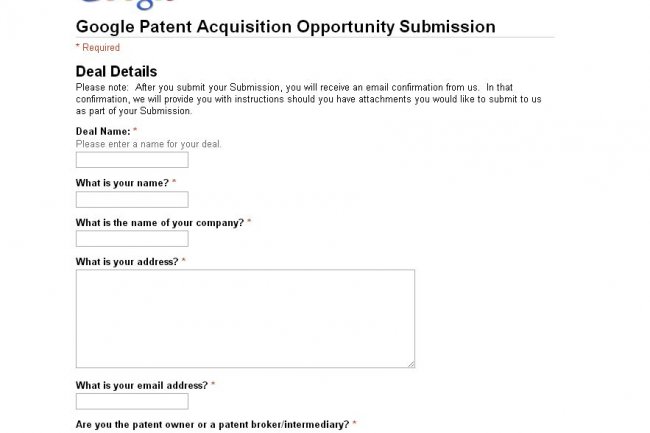 Google a ouvert un portail o les propritaires de brevets pourront dposer leurs offres de vente.