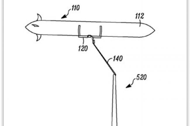 Schma tir du document de dpt de brevet de Boeing sur son systme de rechargement de drone. (crdit : Boeing)