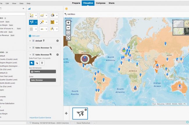 SAP va enrichir les capacits gographiques de son logiciel d'analyse de donnes Lumira.