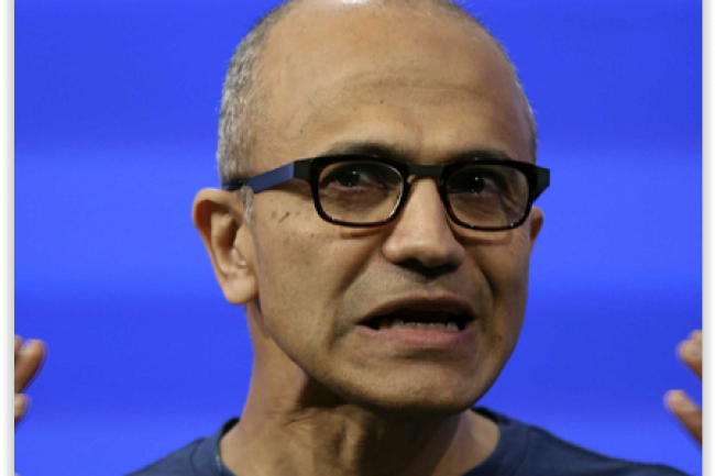 La publication des derniers rsultats trimestriels de Microsoft, dont le CEO est Satya Nadella, a t marque par une perte nette de 3,2 milliards de dollars. (crdit : D.R.)