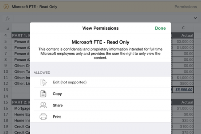 Azure Rights Management supporte dsormais Excel pour iPad.