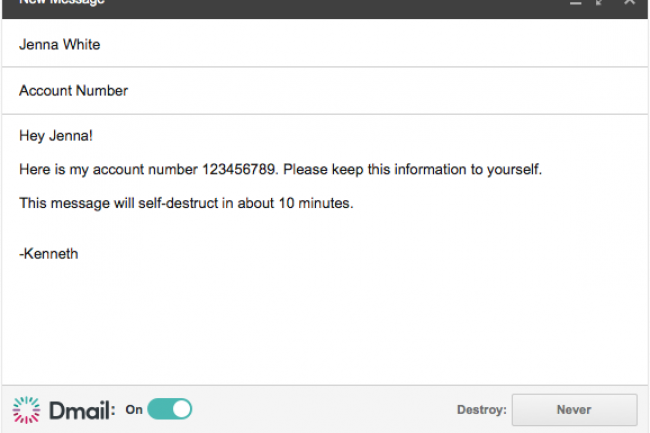 Avec Dmail, l'quipe de Delicious propose une extension Chrome capable de dtruire les messages aprs un certain temps. (crdit : D.R.)
