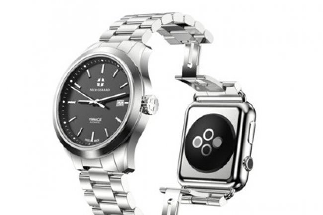 L'horloger Nico Gerard propose une montre qui combine une montre mcanique et une Apple Watch. (crdit : D.R.)