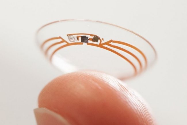 Les lentilles de contact connectes de Google permettent d'aider les patients atteints de diabte  mesurer leur taux de glycmie. Crdit: D.R.