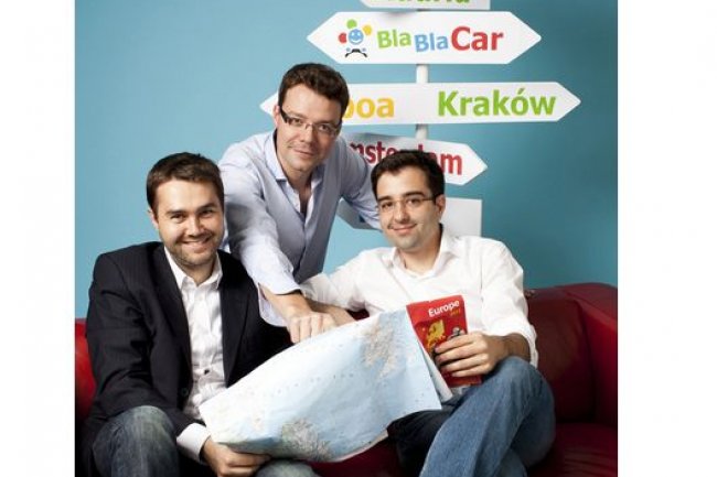 Les co-fondateurs de BlaBlaCar, Frédéric Mazzella, CEO, Francis Nappez, CTO, et Nicolas Brusson, COO, ont réalisé un tour de table de plus de 100 M€. (crédit : D.R.)
