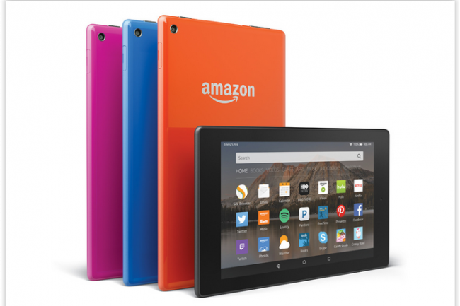 La tablette fire HD 8 pouces d'Amazon sera disponible en plusieurs coloris. (crdit : D.R.)