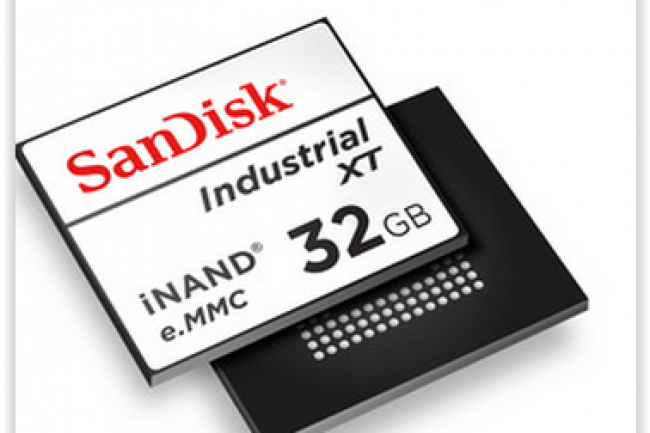 LIndustrial XT iNAND embedded flash drive prsente par SanDisk. (credit : SanDisk)