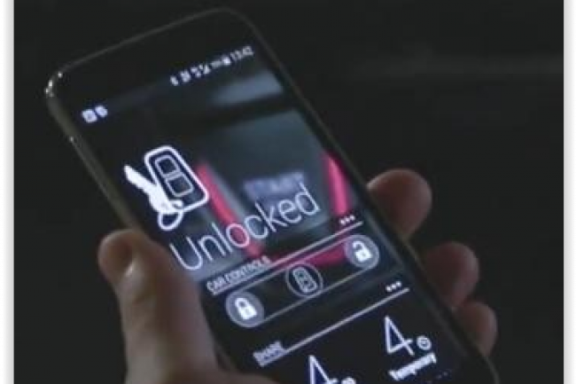 Valeo propose une solution, InBlue, permettant de vrouiller/dvrouiller mais galement dmarrer un vhicule avec son smartphone. (crdit : D.R.)