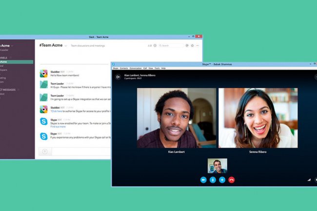 Pour profiter de l'engouement des PME-PMI pour Slack, Microft greffe son outil Skype à la plate-forme collaborative.