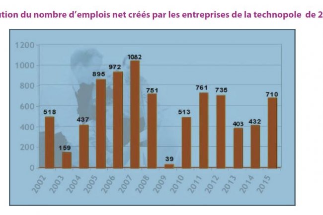 Les start-ups et les tablissements de taille intrmdiaire ont conttribu fortement  dvelopper l'emploi en Ille-et-Vilaine. Soucre : Rennes Atalante.