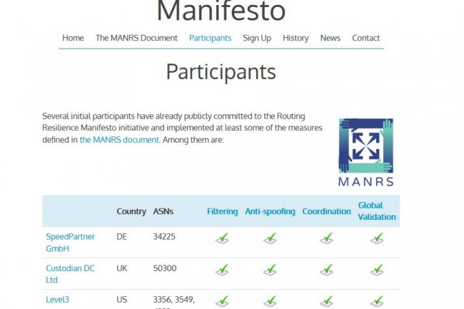 Le programme MANRS a suscité beaucoup d’intérêt en 2015 et compte actuellement 40 participants. 