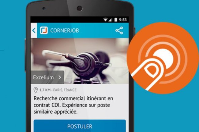 Le concept de l'app mobile CornerJob sur la rponse d'un recruteur  un candidat sous 24h. (Crdit: D.R.)