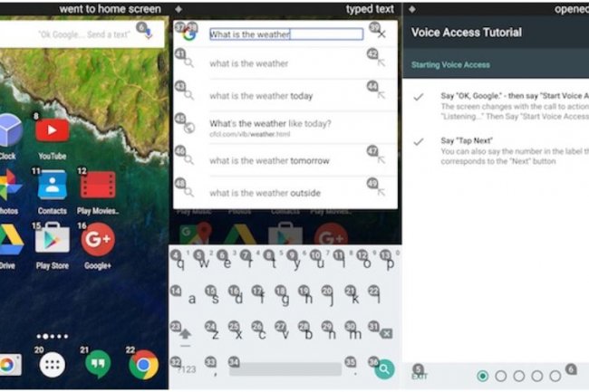 Voice Access de Google permettra aux personnes ayant des difficults motrices de naviguer sur leurs smartphones ou leurs tablettes sous Android. Crdit: D.R 