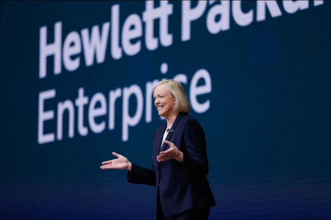 Il semble que Meg Whitman, CEO de Hewlett Packard Entreprise, qui a d�j� consid�rablement r�duit la voilure de son groupe, chercherait � l'all�ger encore, peut-�tre pour le vendre � des fonds priv�s. (cr�dit : D.R.)