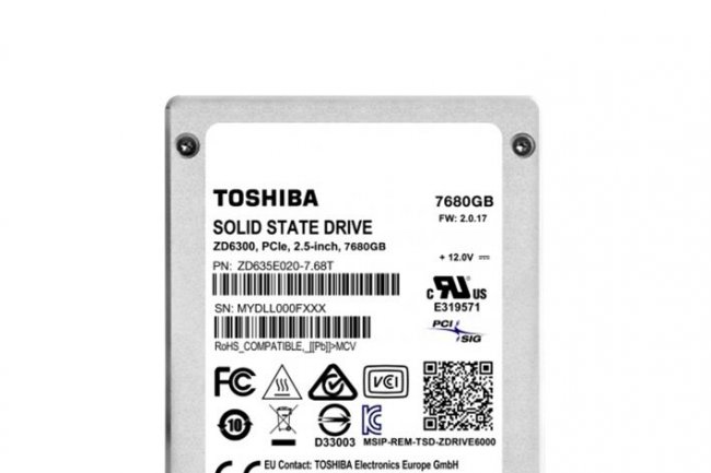 D'une capacit de 7,68 To, les SSD ZD6000 de Toshiba sont destins aux baies de stockage des datacenters.