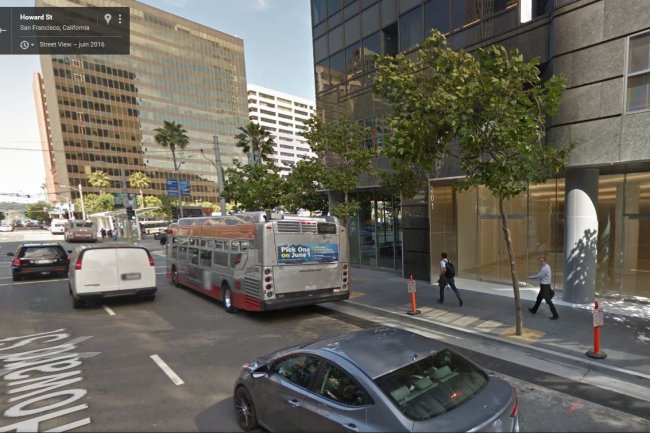 A San Francisco, Google va ouvrir au 301 Howard Street un espace pour les dveloppeurs et start-ups. (ci-dessus, sur Google Street View)
