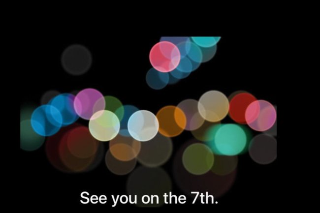 L'appelleation  « See you on the 7th » apparaissant sur l'inivitation d'Apple envoyée à la presse donne un indice sur le nom de ses prochains iPhone. Crédit: D.R. 
